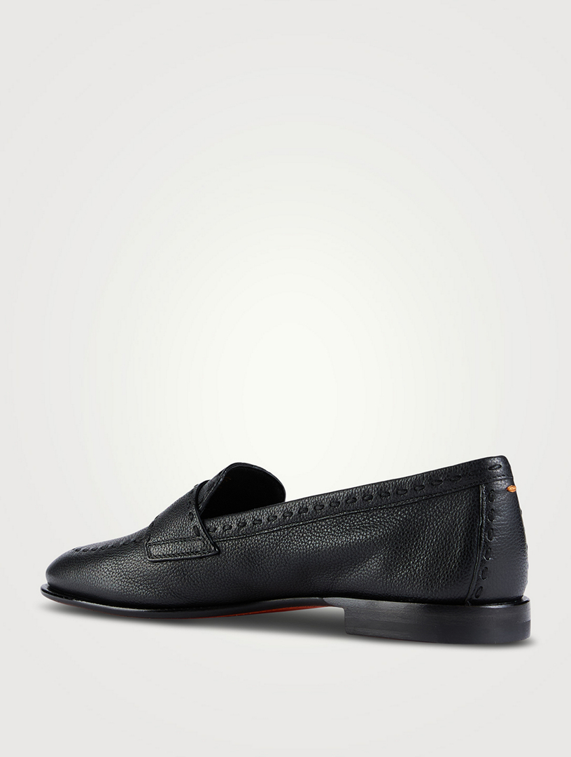 SANTONI Marlene Leather Penny Loafers | Holt Renfrew
