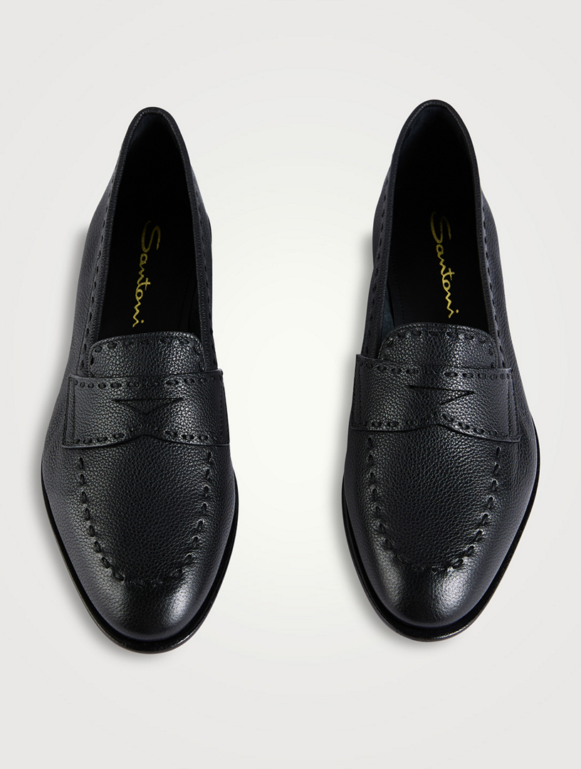 SANTONI Marlene Leather Penny Loafers | Holt Renfrew