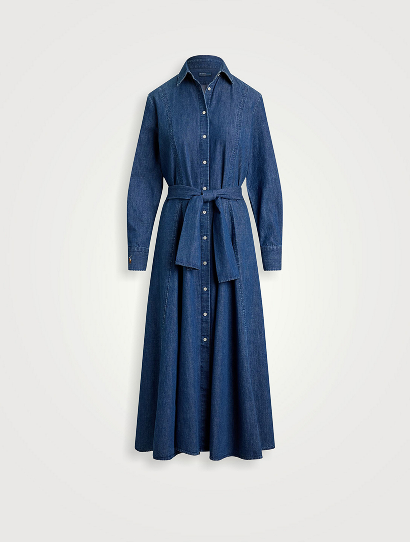 Florence Belted Chambray Shirt Dress