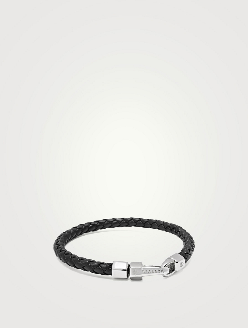 Braided Black Leather Bracelet