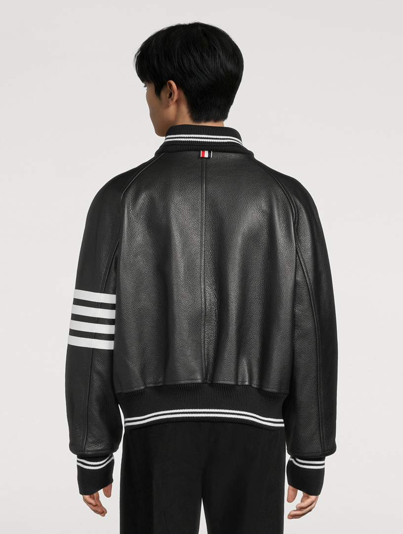 THOM BROWNE Leather Oversized Blouson Jacket | Holt Renfrew
