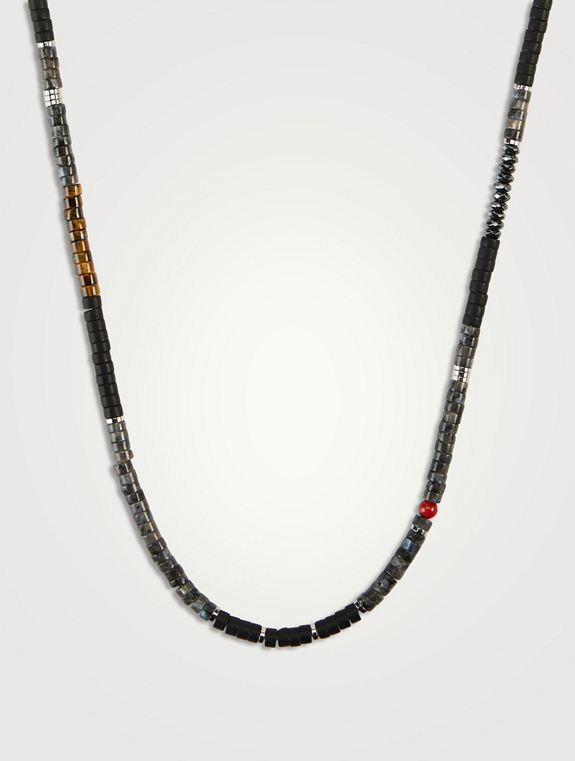 Black Onyx & Labradorite Heishi Necklace