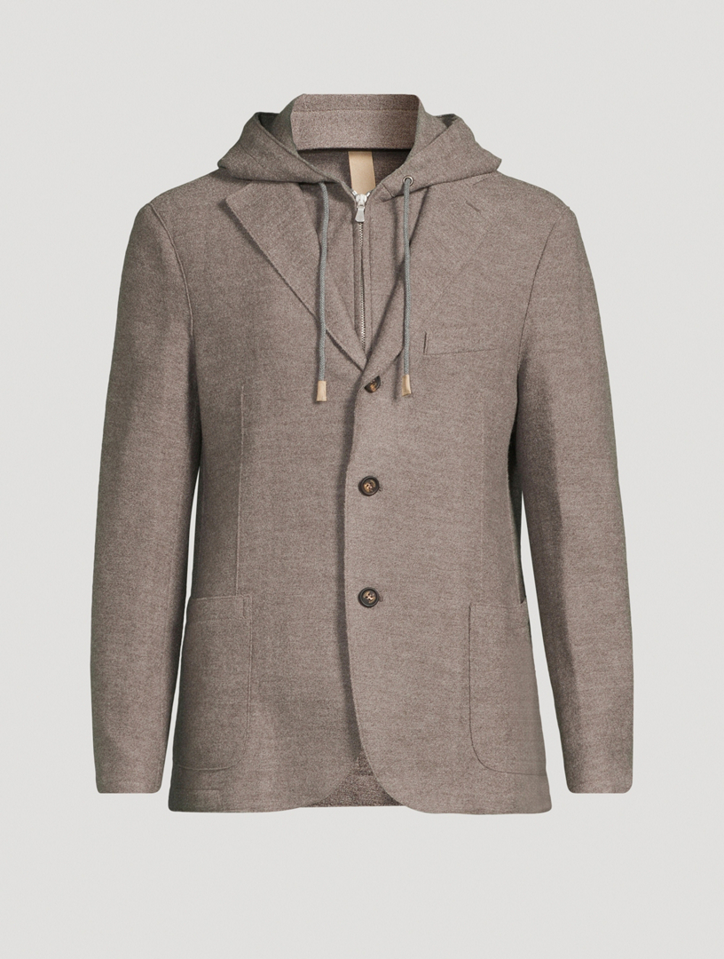 Boiled Wool Hooded Jacket