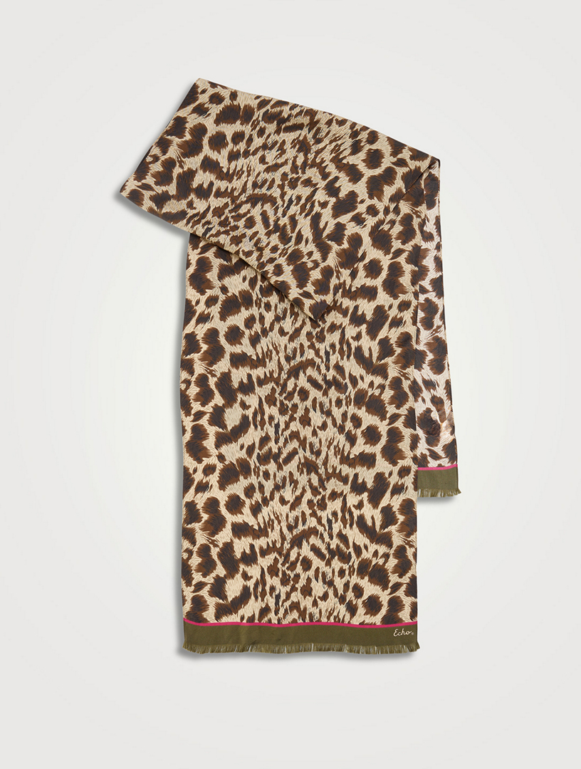 Silk Scarf In Leopard Print