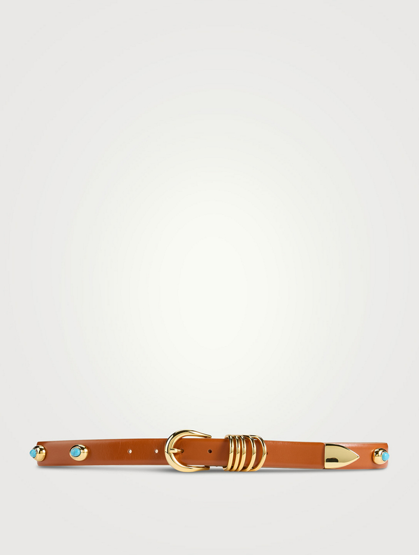 Hollyhock Stone Leather Belt