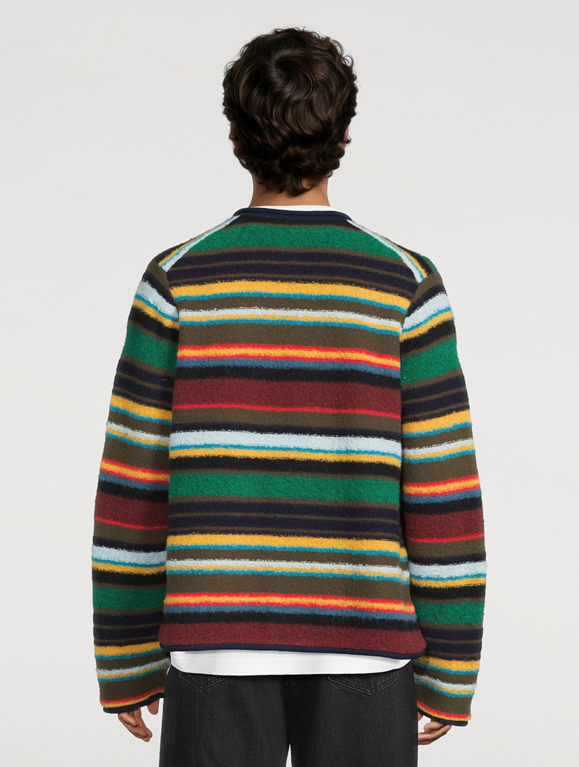 SACAI Wool-Blend Cardigan In Striped Print | Holt Renfrew