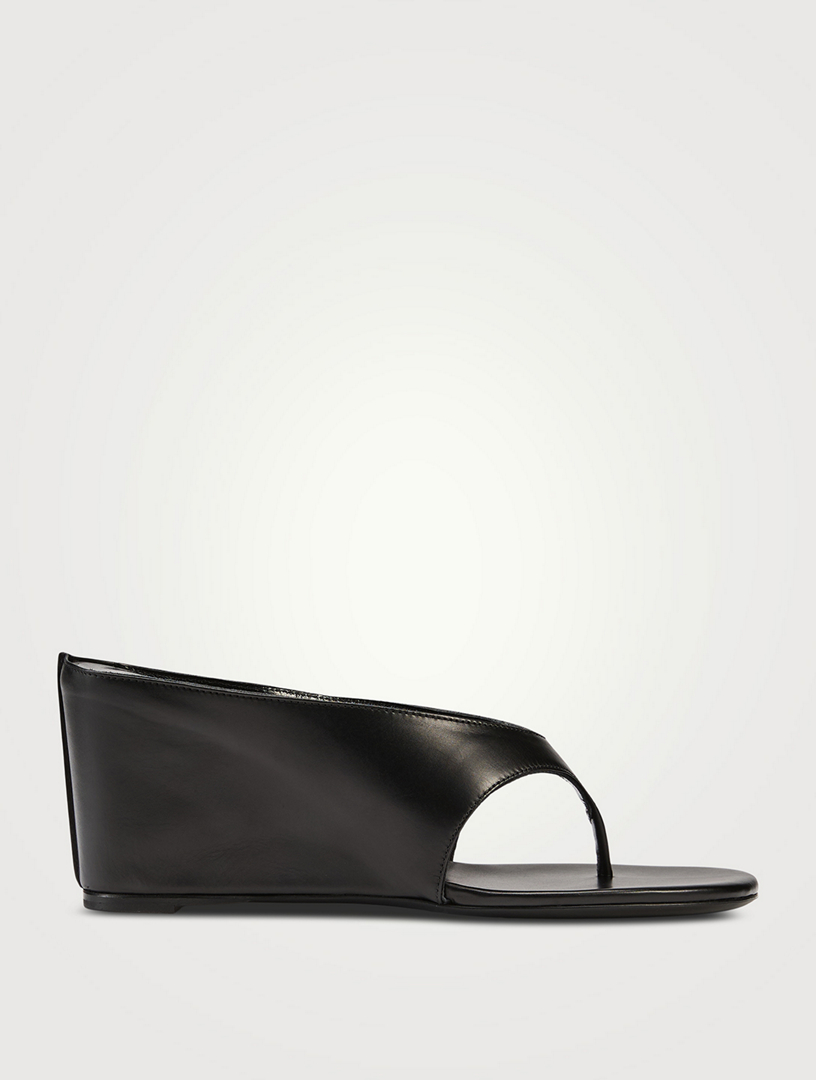Yaga Leather Wedge Mules