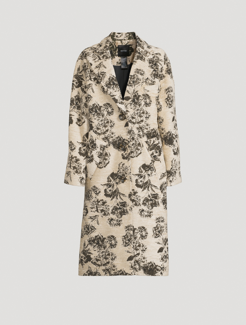 Floral Jacquard Coat