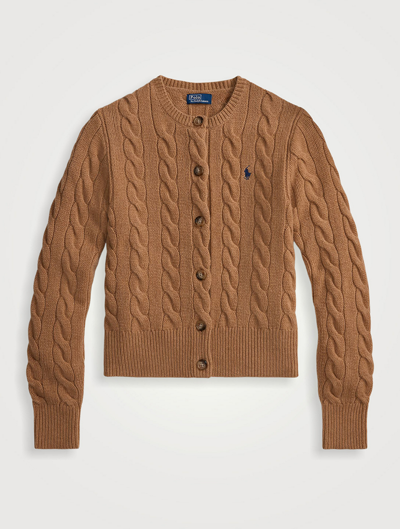 Cable-Knit Wool Cashmere Cardigan