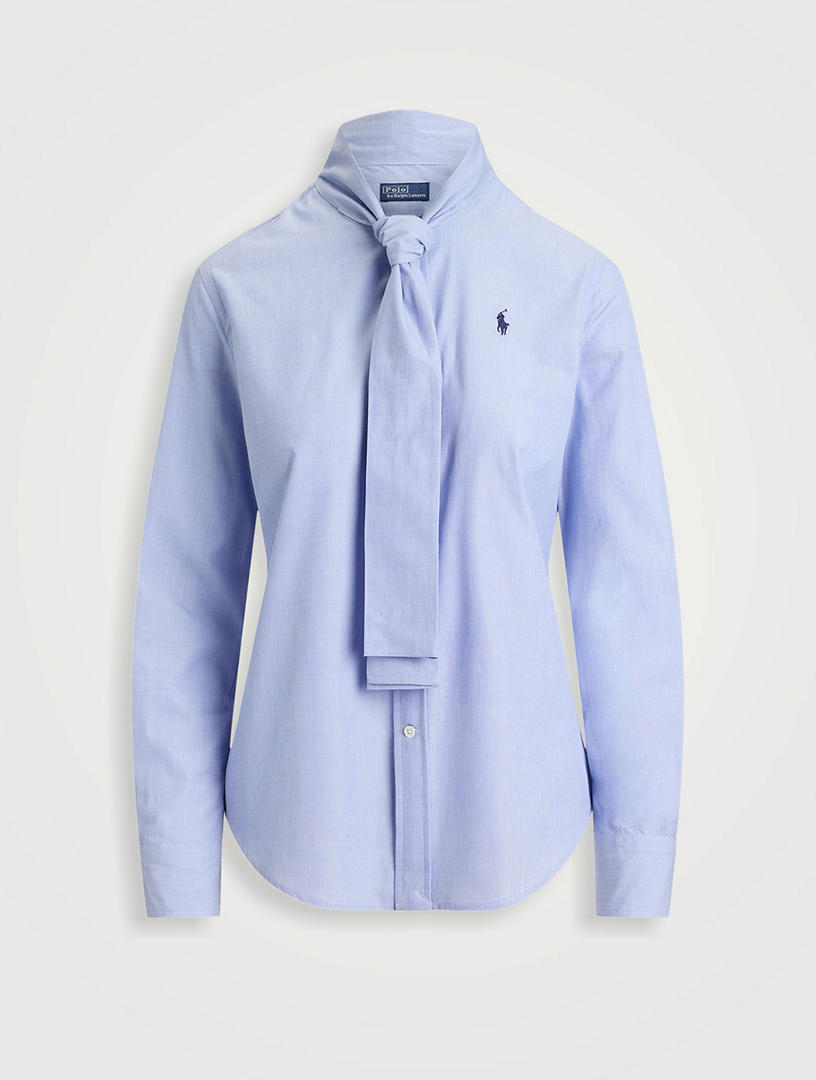 Slim-Fit Tie-Neck Shirt