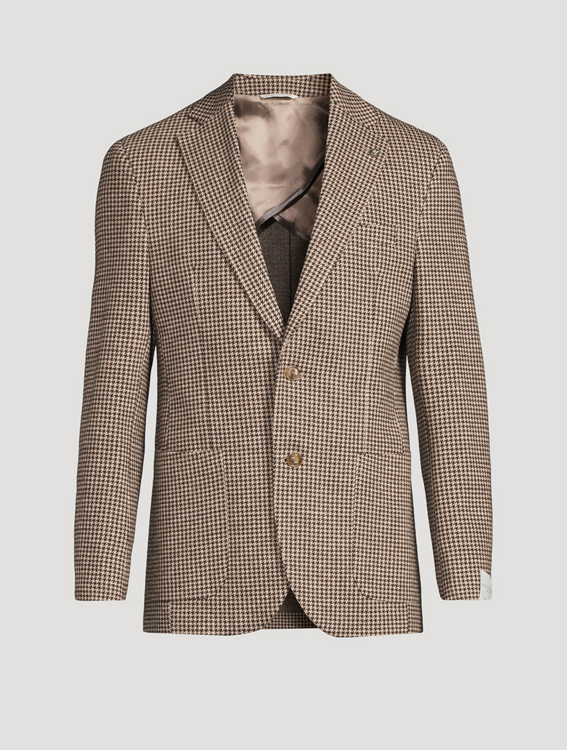 Wool-Blend Houndstooth Sport Coat