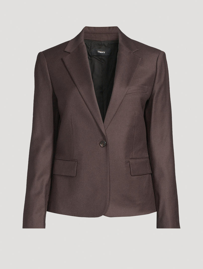 Wool Flannel Slim Blazer