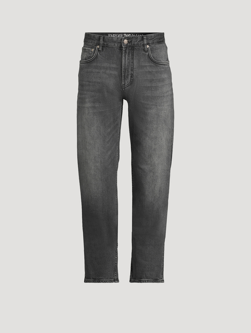 Faded Straight-Leg Jeans