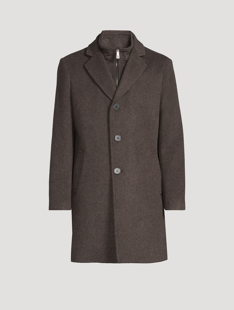 Liam Wool-Blend Coat With Bib
