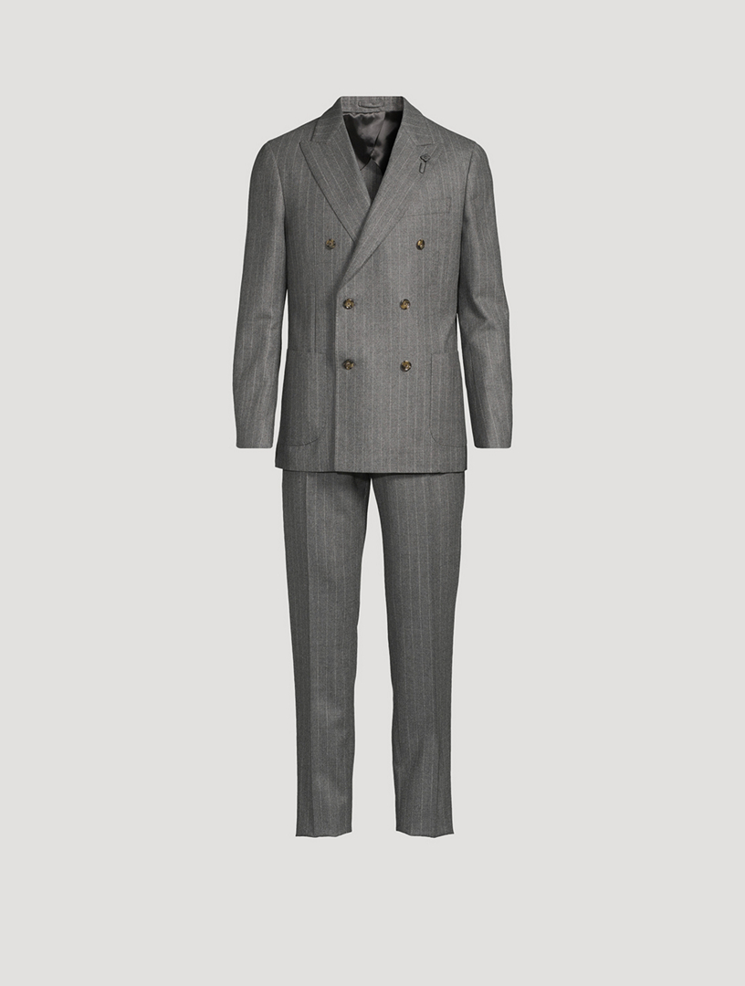 Wool And Cashmere Pinstripe Suit