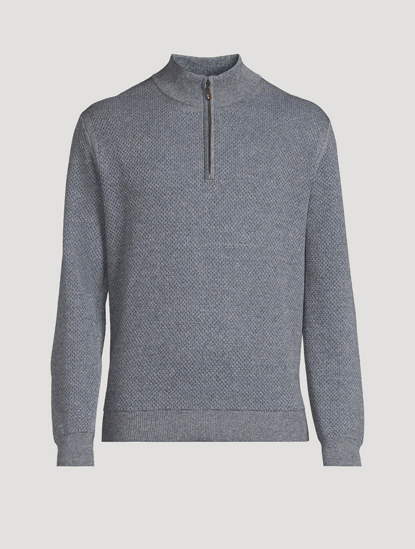 Sport Cotton And Wool-Blend Half-Zip Sweater