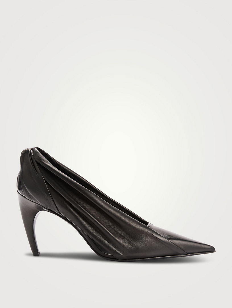 Eve Ruched Leather Pumps