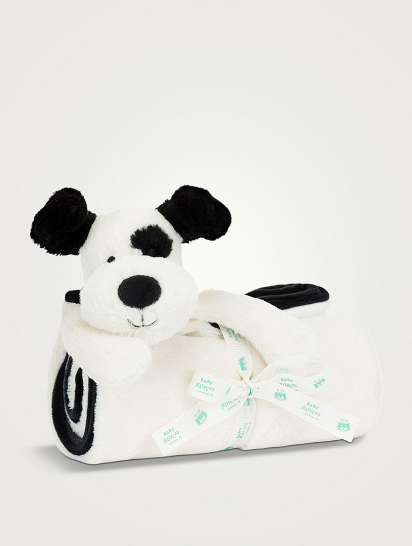 Bashful Black And Cream Puppy Blankie