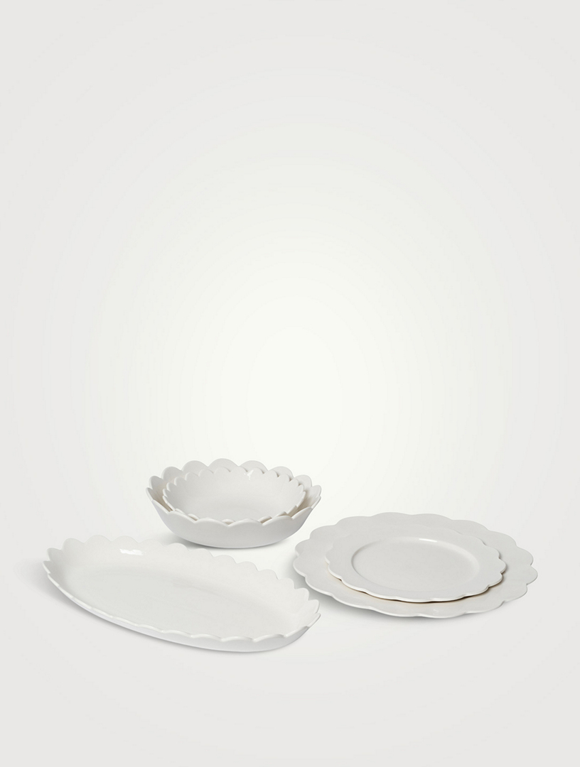 White Scallop Dinner Set