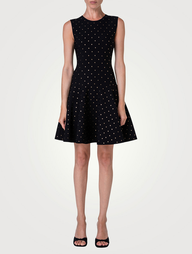 Studded Fit-And-Flare Dress