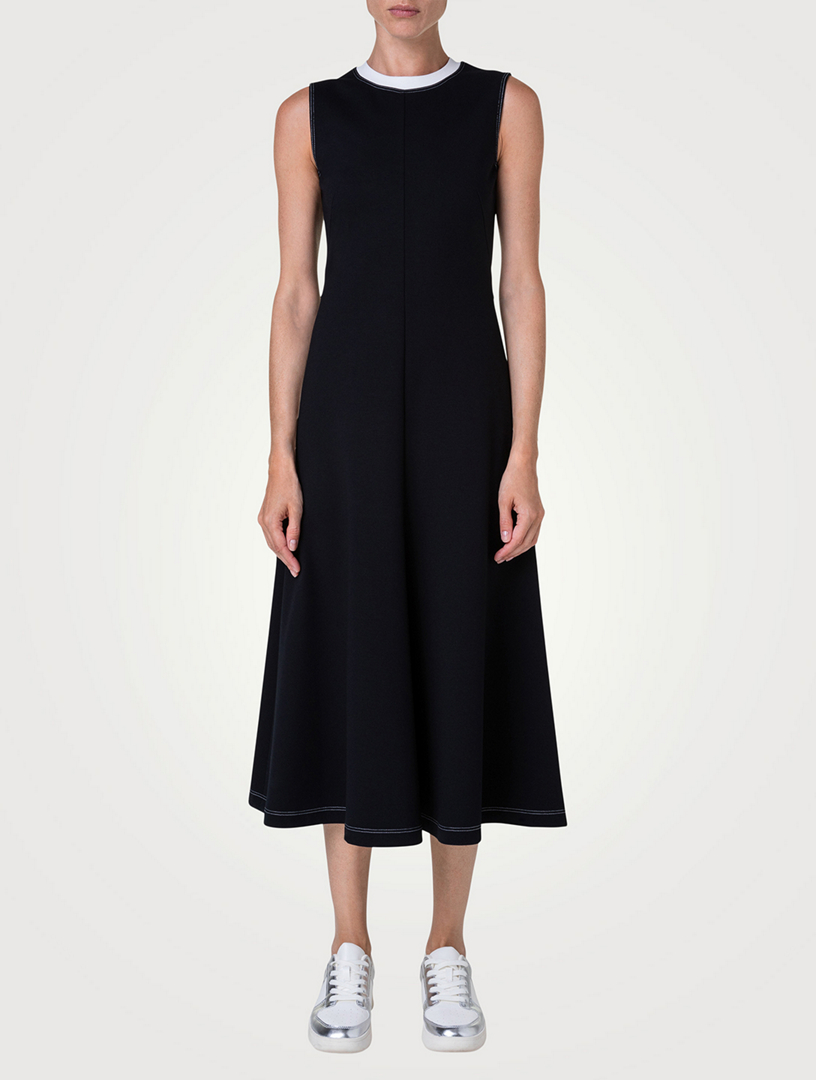 Akris Punto - Green Wool Sleeveless Belted Midi Dress