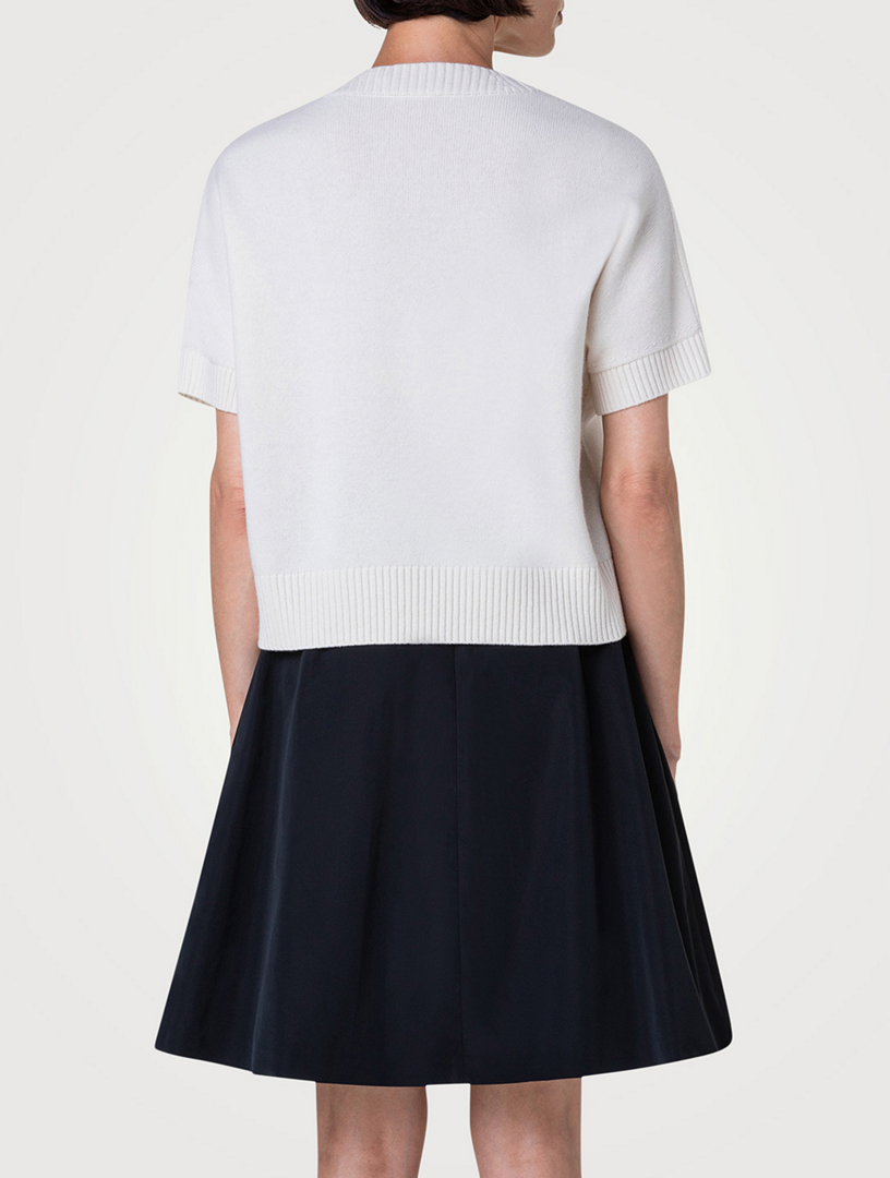 Short-Sleeve Wool And Cashmere Sweater