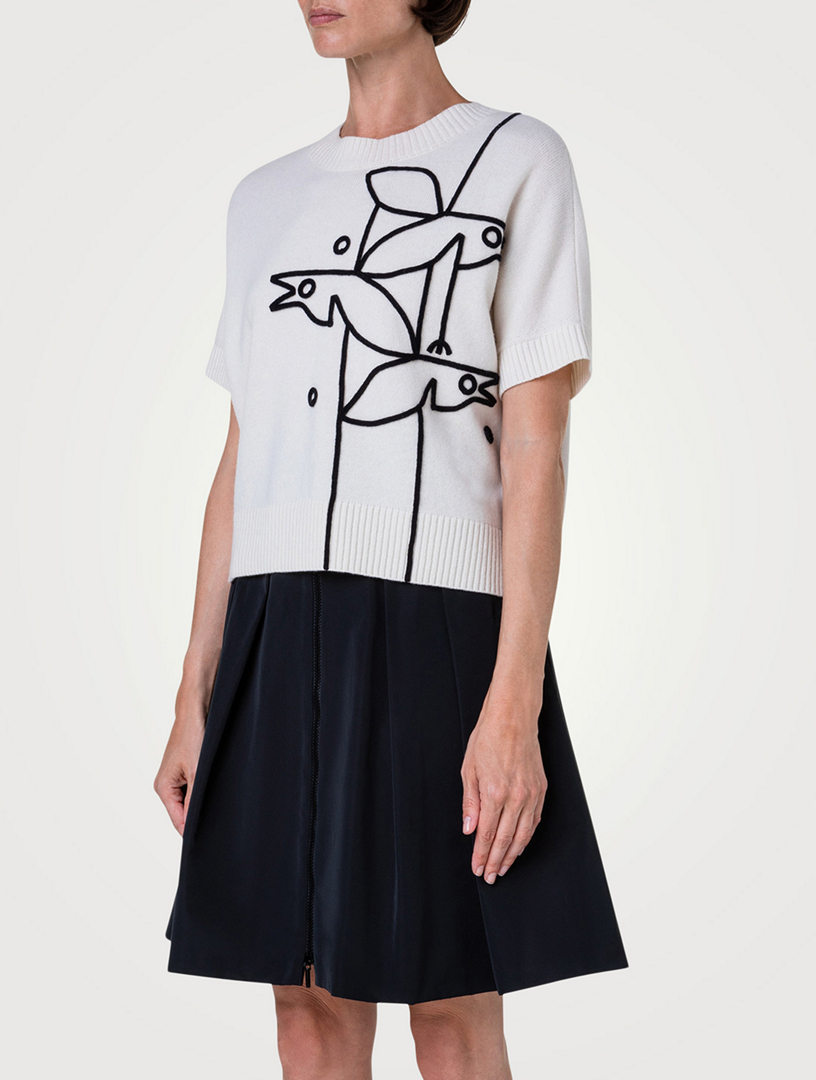 Short-Sleeve Wool And Cashmere Sweater