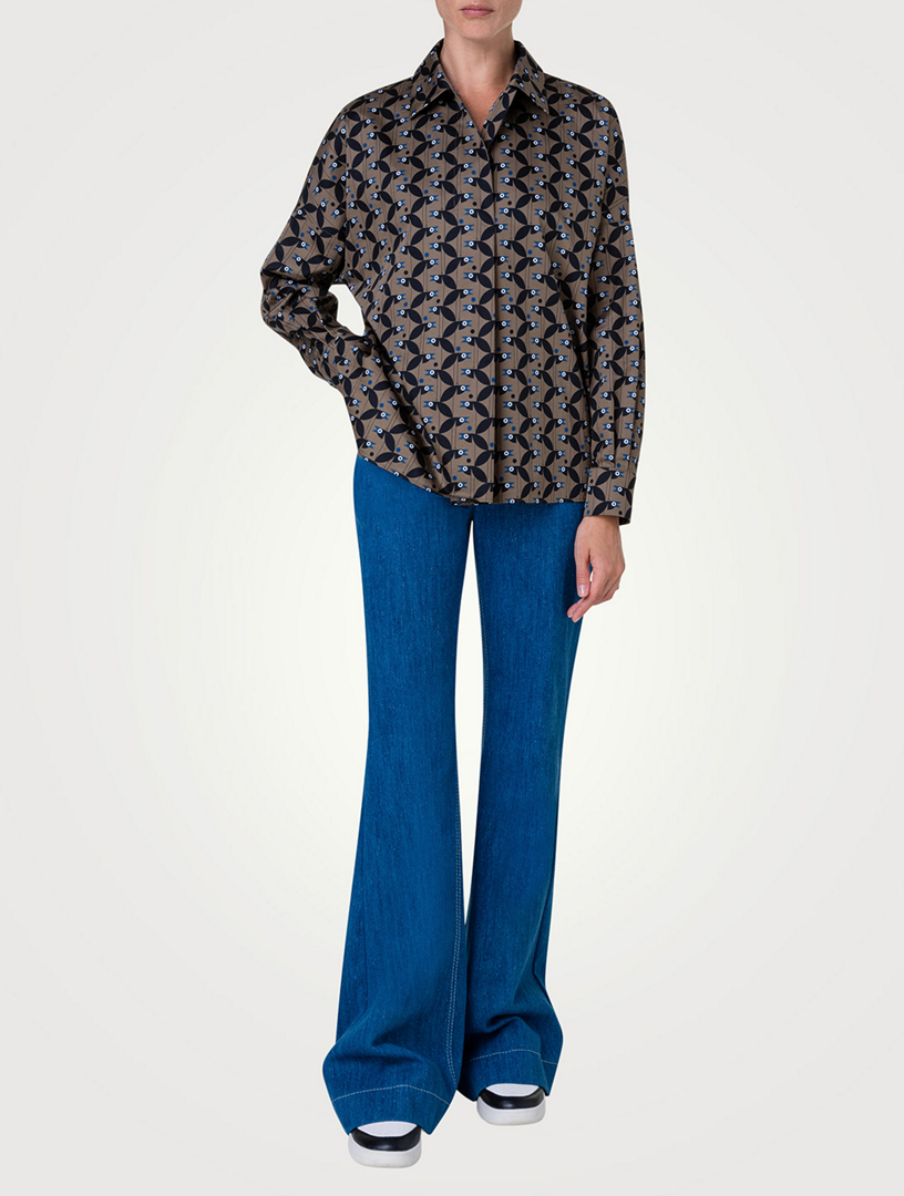 Poplin Shirt Bird Print