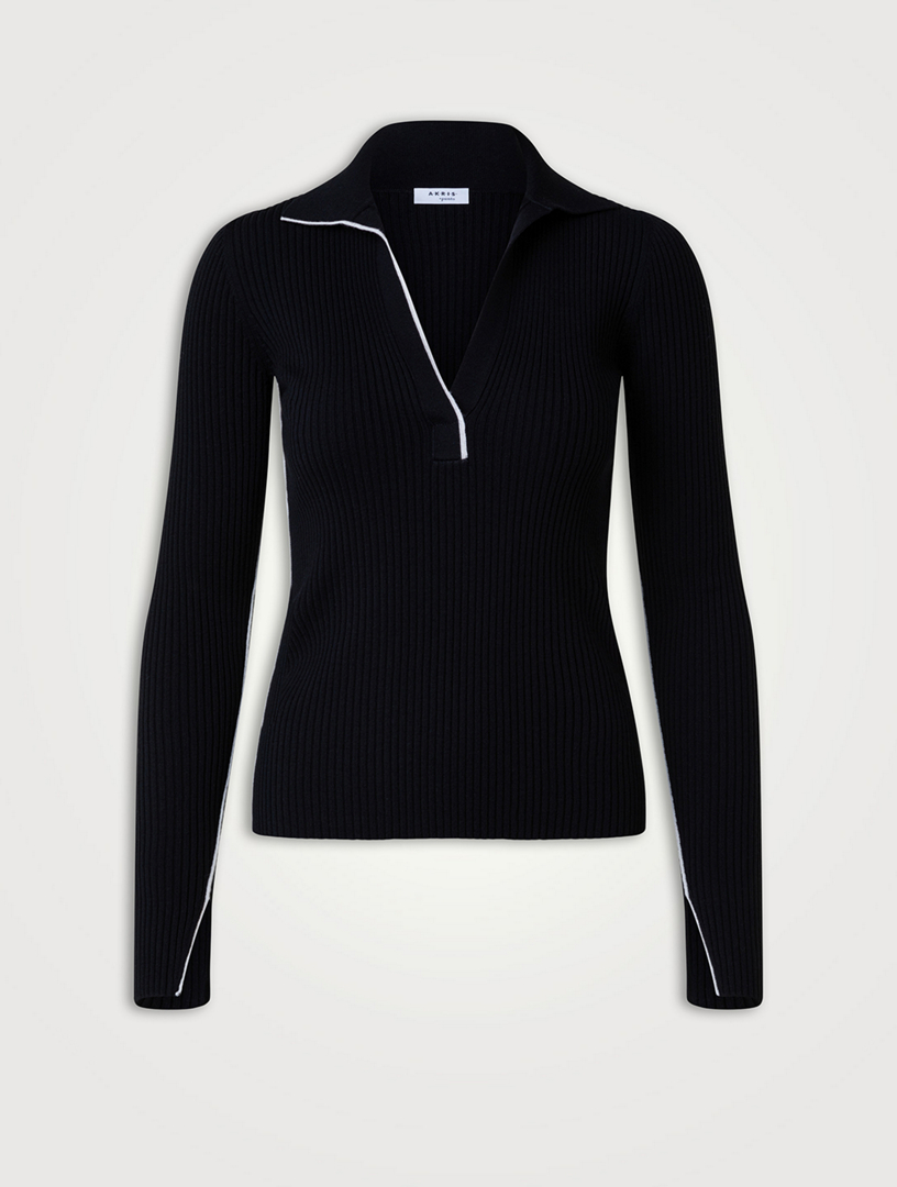 AKRIS PUNTO Merino Wool Polo Sweater