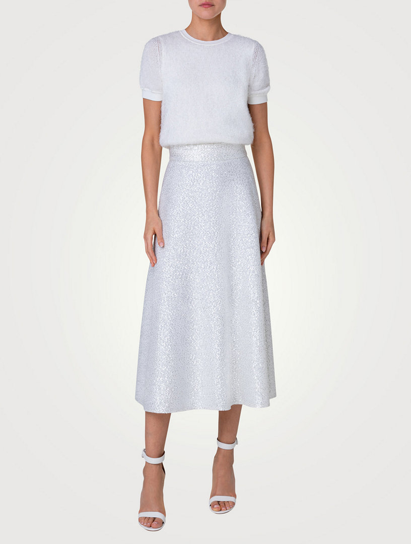 Short-Sleeve Bouclé Sweater