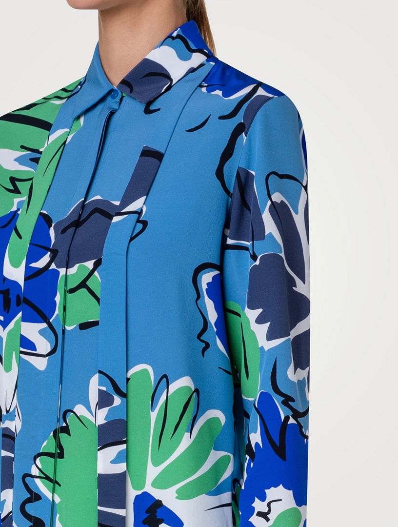 Silk Crêpe Shirt Abraham Floral Print