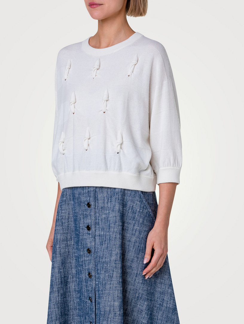 Knotted Cable Cashmere Sweater