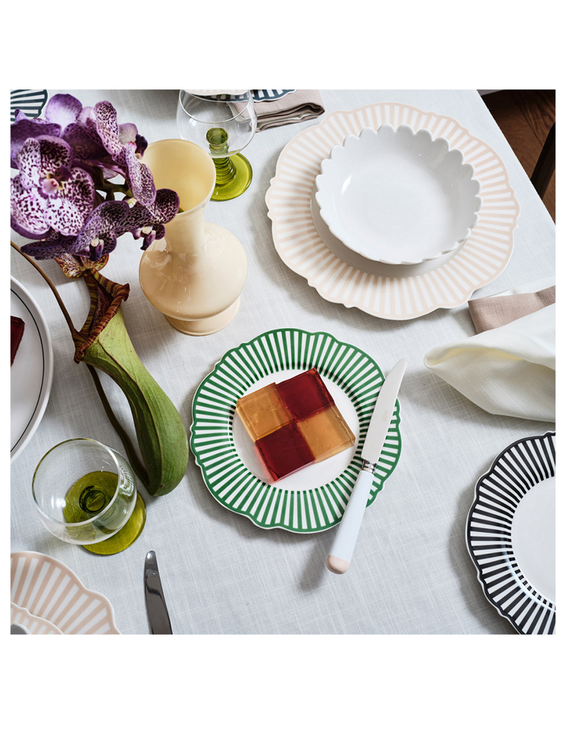 Set Of Four Green Wave Side Plates