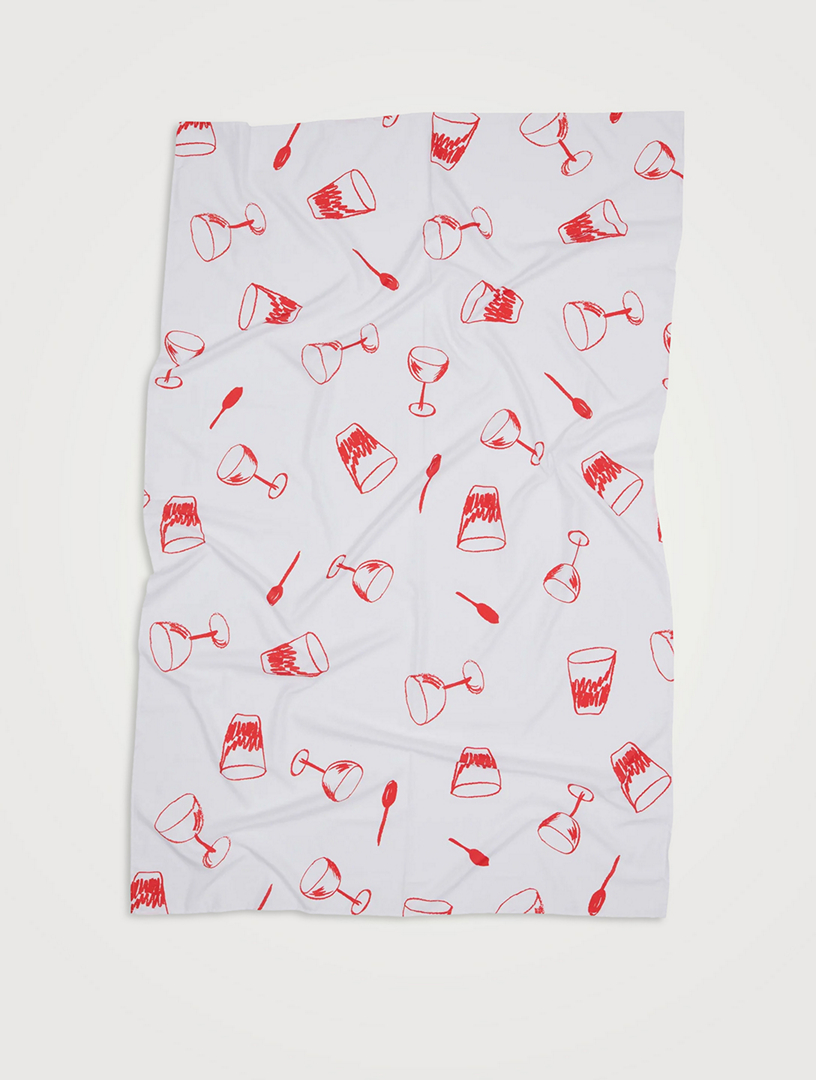 Red Hand Drawn Tablecloth
