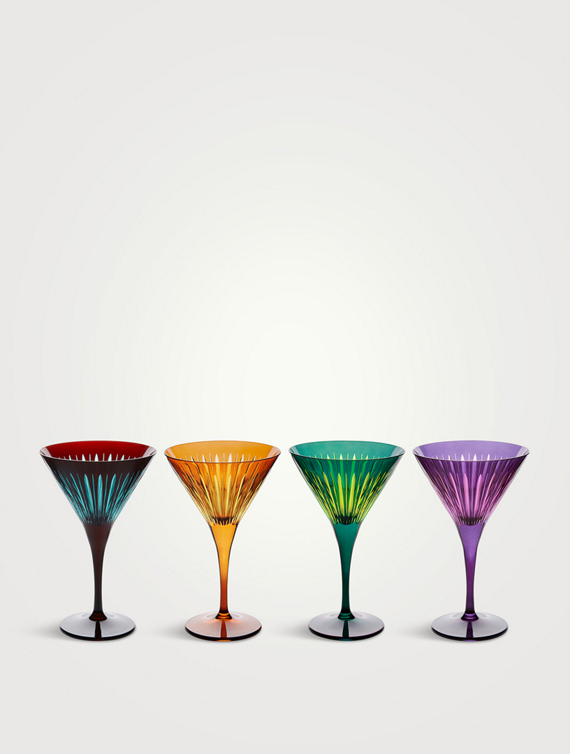 Set Of Four Prism Martini Glasses