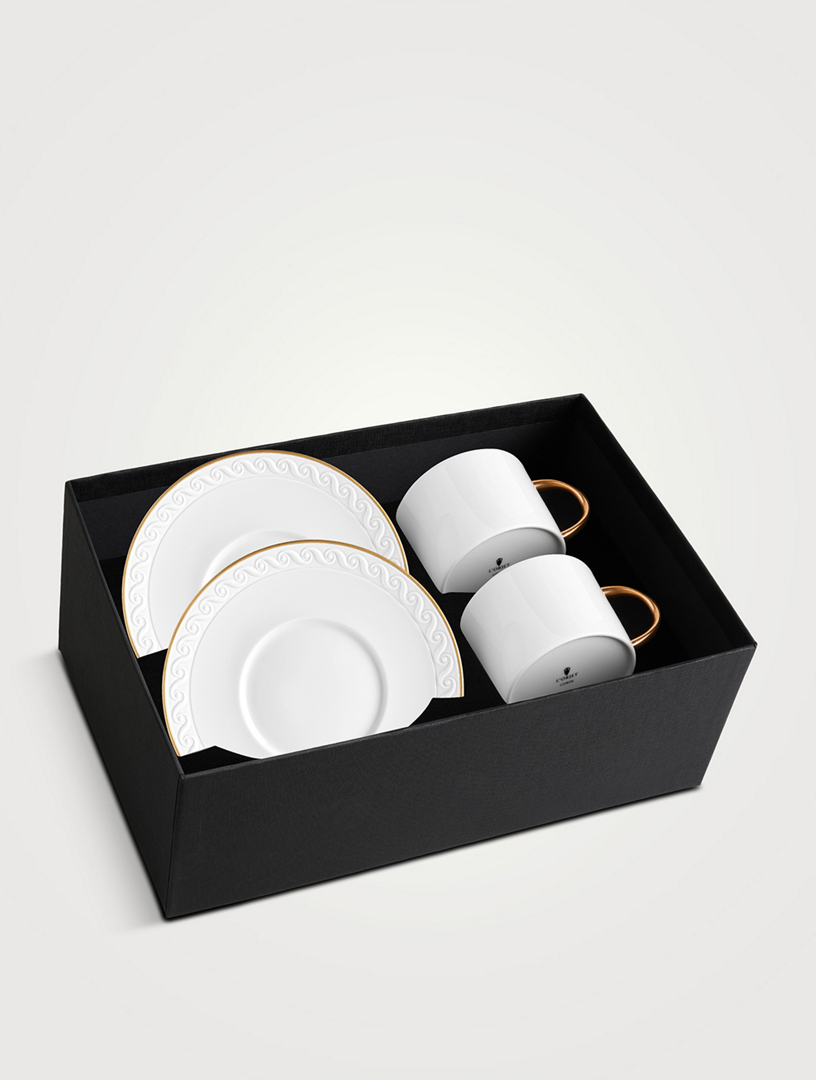 Set Of Two Neptune Tea Cups And Saucers