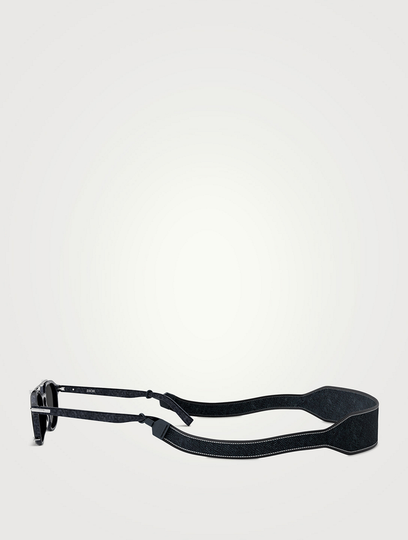 DiorBlackSuit RI Round Sunglasses with Strap