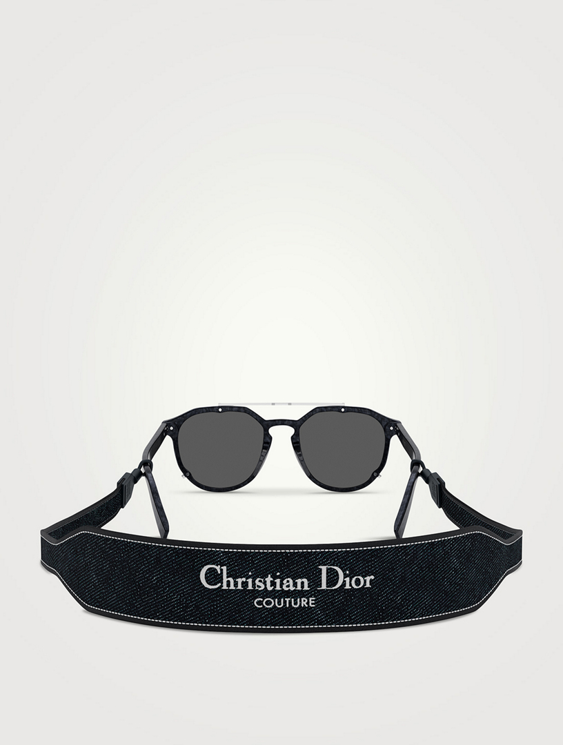 DIOR Blacksuit Ri Square Sunglasses 54Mm Blue Grey Mirror