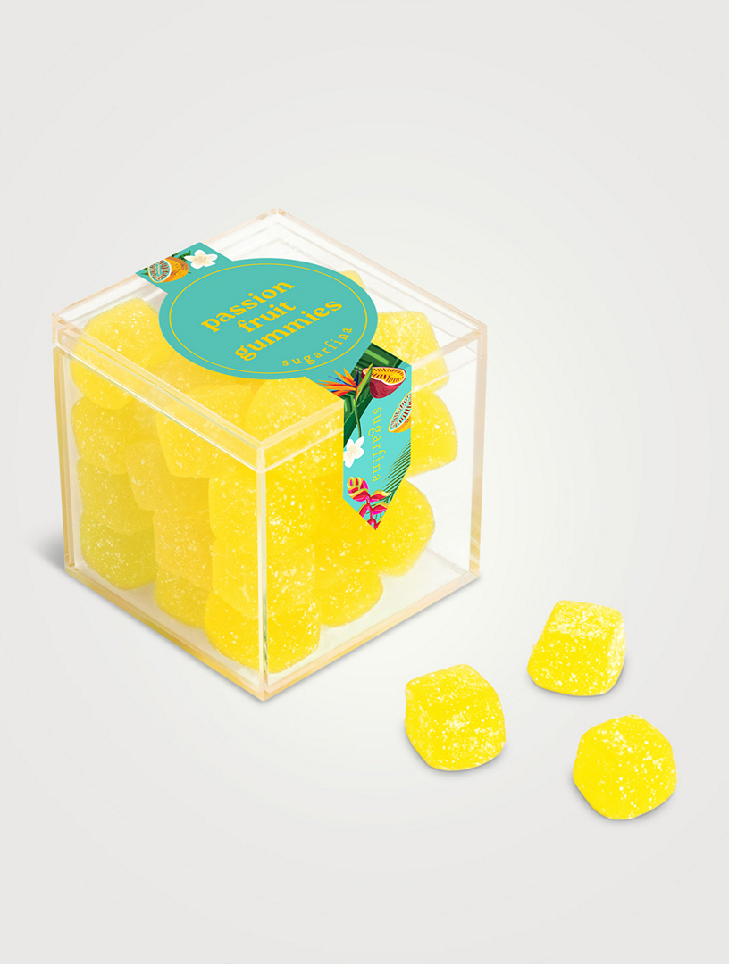 Boîte gourmande de bonbons gélifiés au fruit de la passion, petit format