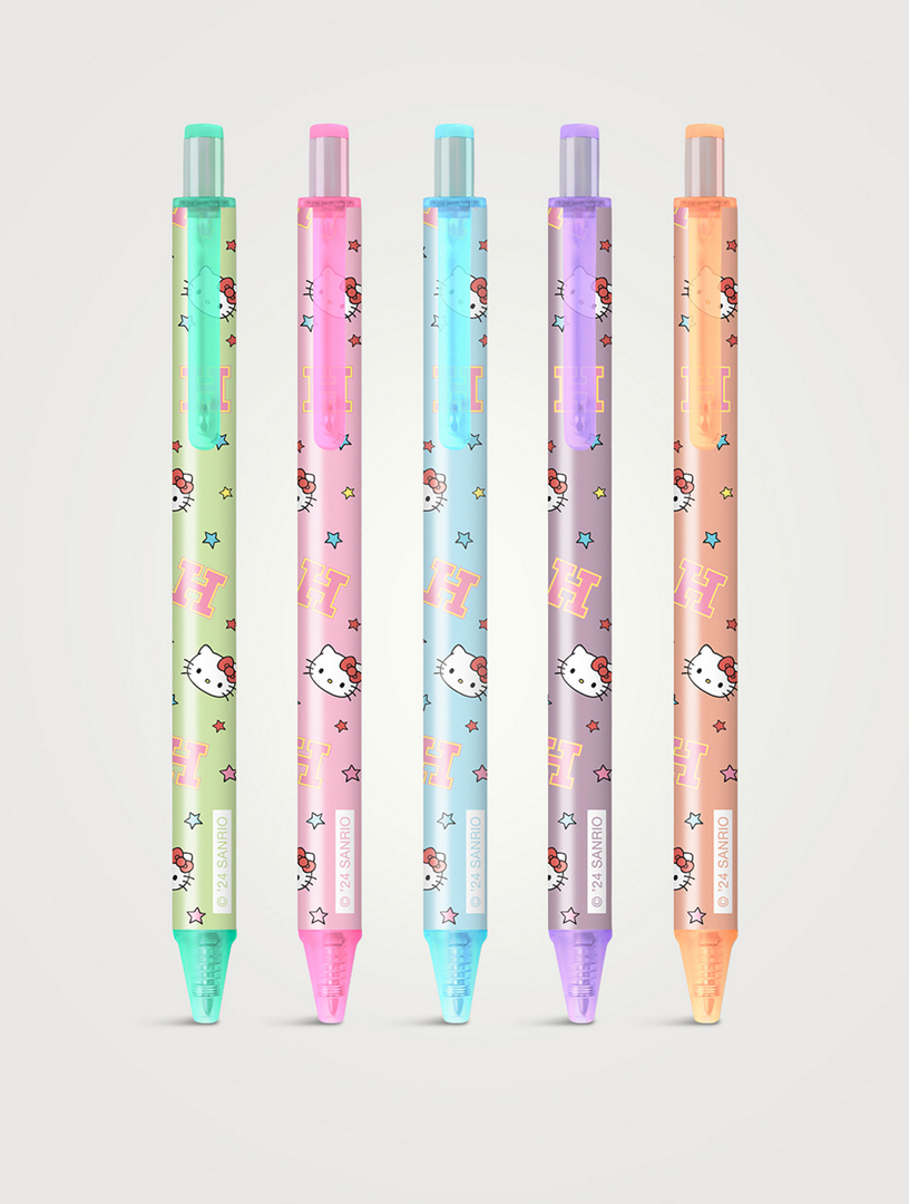 Erin Condren Hello Kitty Metallic Gel Pens 5-Pack - Super Cute Writing Pens For Journaling & Planning