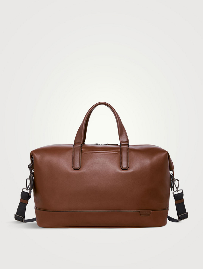 TUMI Nelson Leather Duffle Bag Square One