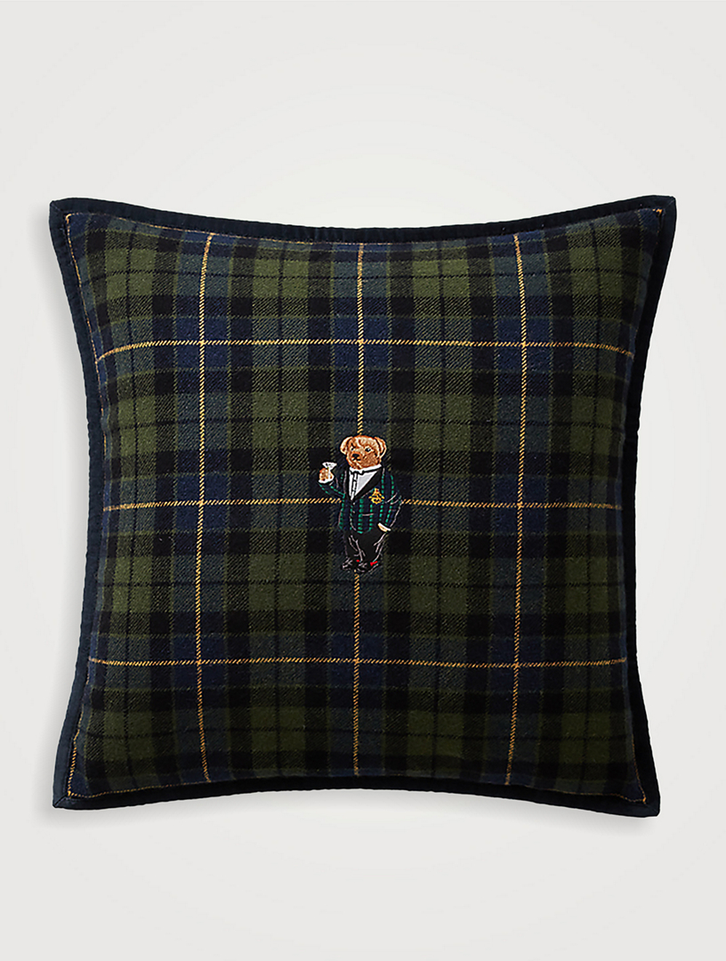 Tartan Polo Bear Throw Pillow