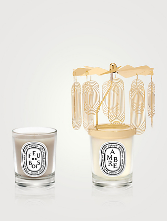 Ambre (Amber) & Feu de Bois (Firewood) Scented Candle Carousel Gift Set - Limited Edition