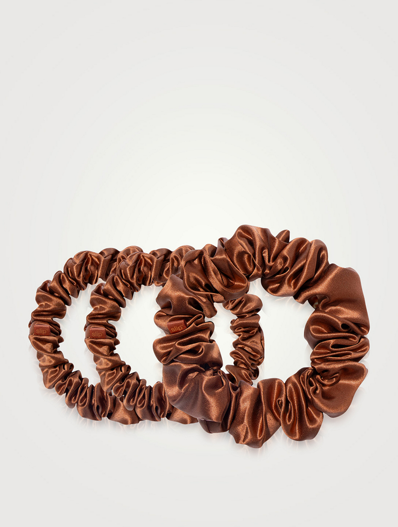 Pure Silk Assorted Scrunchies - Auburn