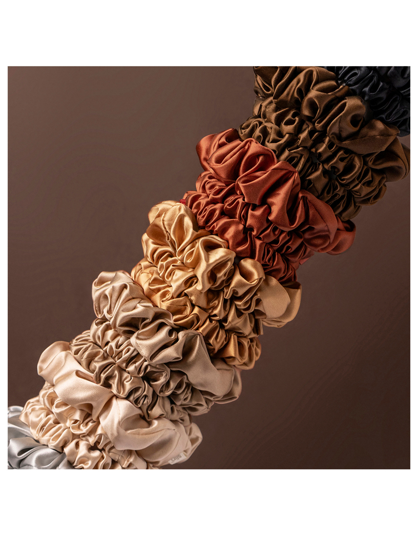 Pure Silk Assorted Scrunchies - Auburn
