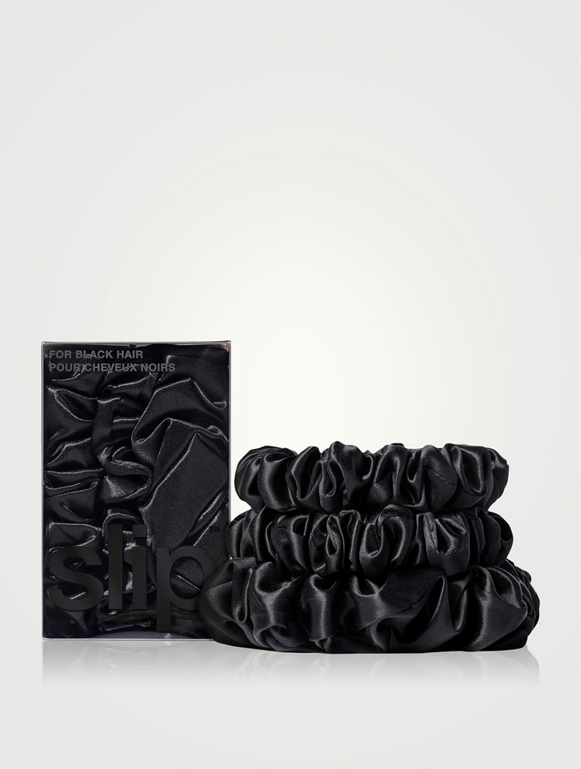 Pure Silk Assorted Scrunchies - Black