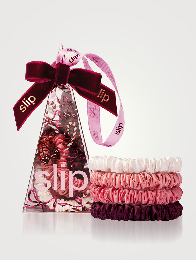 Pure Silk Skinny Scrunchie Ornament - Set Of 4