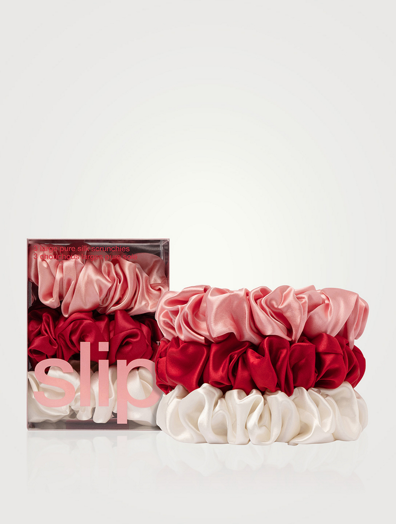 Pure Silk Large Scrunchies - Rosy