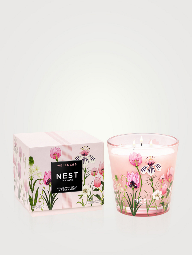 Himalayan Salt & Rosewater Decorative 3-Wick Candle