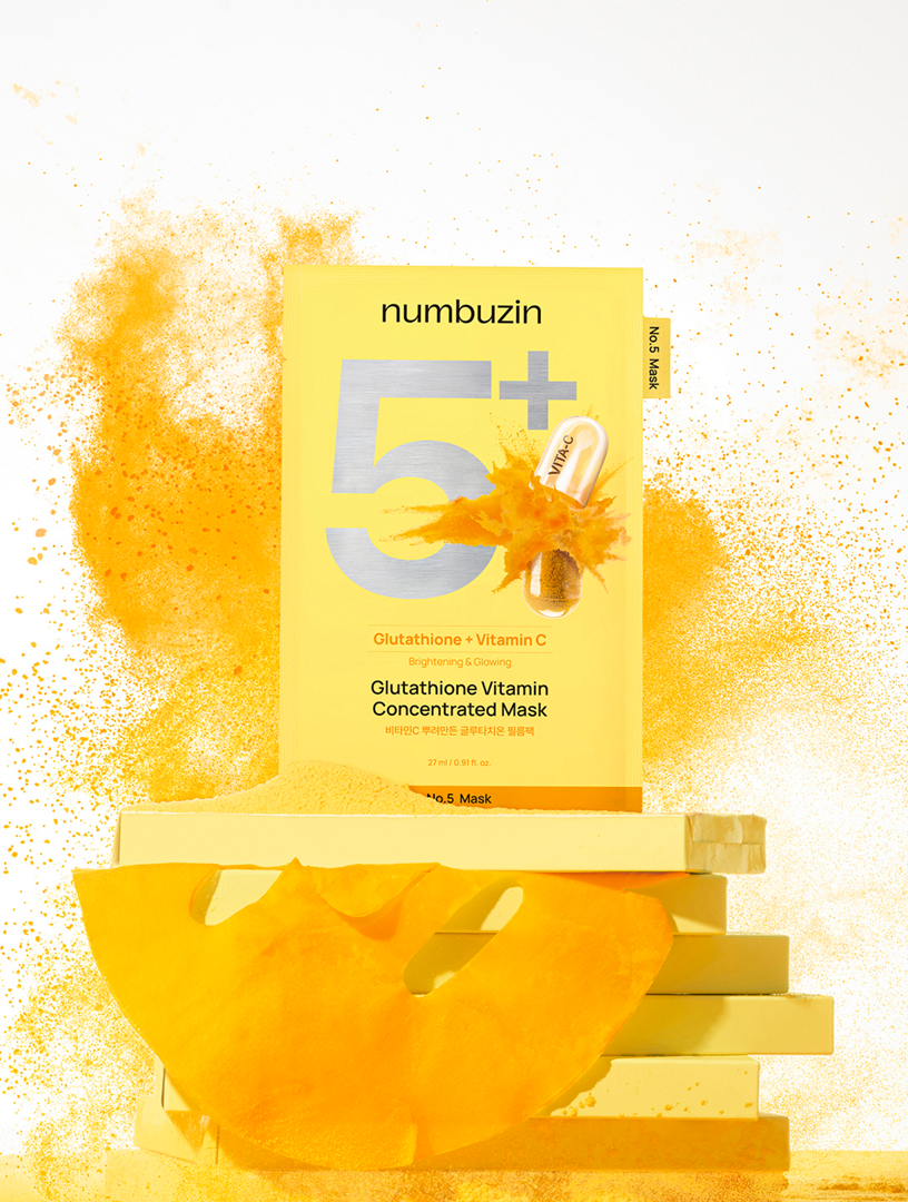 be shiny glutathione NUMBUZIN No.5+ Vitamin Concentrated Sheet Mask fine lines Pack Size:2 Bottles GHK-Cu: Copper Peptide for